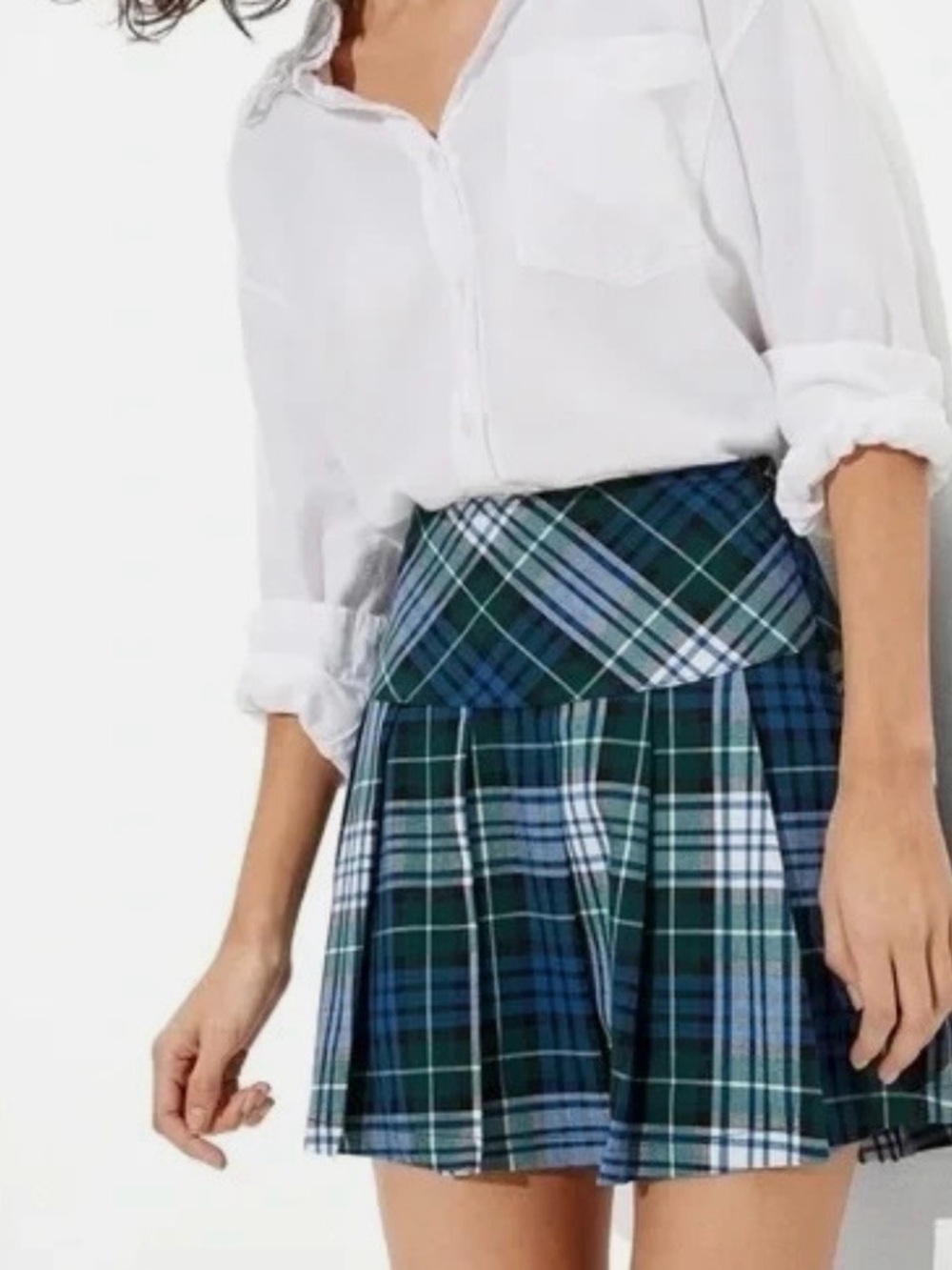 American Eagle Pleated Plaid Skirt Size 2 school girl l, academy,  preppy